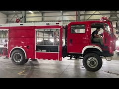 RHD&LHD SINOTRUK HOWO Red Color Water Tank Fire Truck 4000L Capacity For Road Spraying Multipurpose