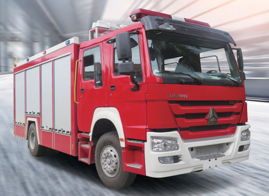 HOWO Fire Rescue Vehicle , Rapid Response Fire Truck Euro 2 Euro 5