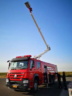 HOWO 336KW Water Tower Fire Truck 10 Wheeled With 10000L Water Capacity